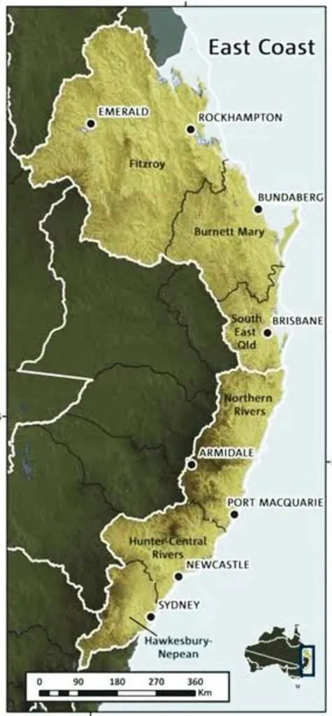 East Coast service area map